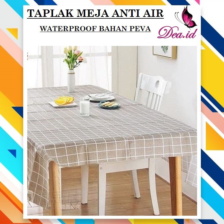 [DEASHOP] TAPLAK MEJA WATERPROOF TAPLAK MEJA ANTI AIR MOTIF KOTAK KOTAK BAHAN PEVA