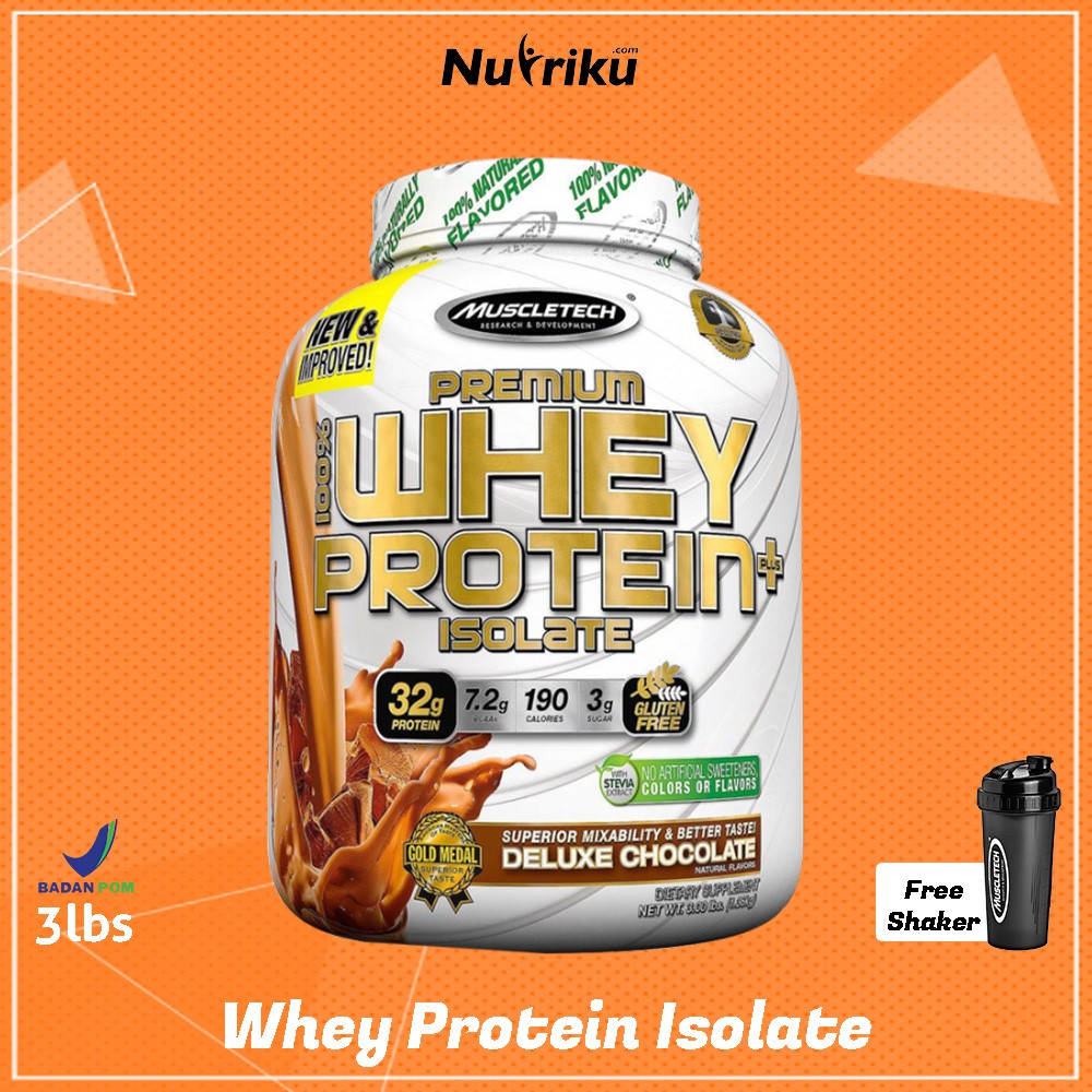 Muscletech Premium Whey Protein Plus Isolate 3LB BPOM ...