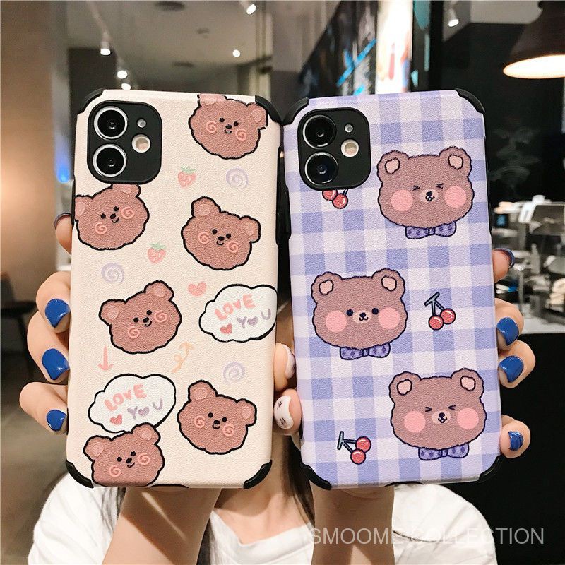 Desain wajah beruang Casing Ponsel untuk iPhone 7 8plus 11 6s Plus Xsmax