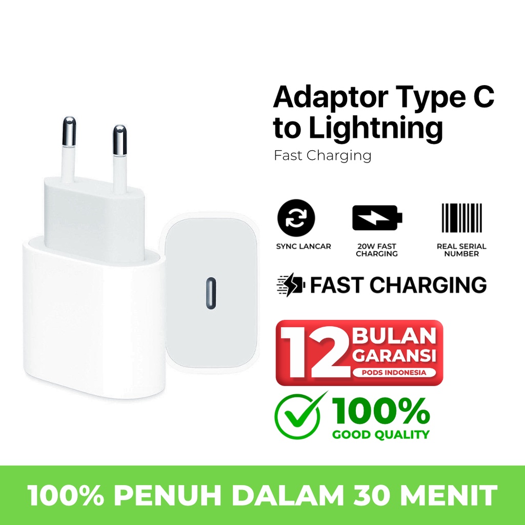 Charger Type C to Lightning Charging Adaptor Only By Pods Indonesia-0