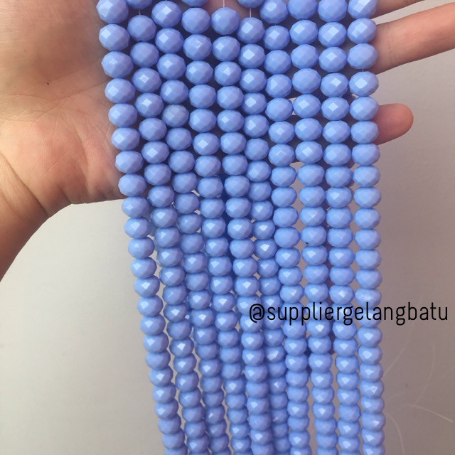 Crystal Ceko Doff 10mm BIRU LANGIT bahan perhiasan gelang kalung cewek aksesoris fashion craft