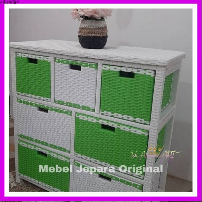 Nakas Laci Hias Pajangan Bahan Rotan Sintetis Anti Karat