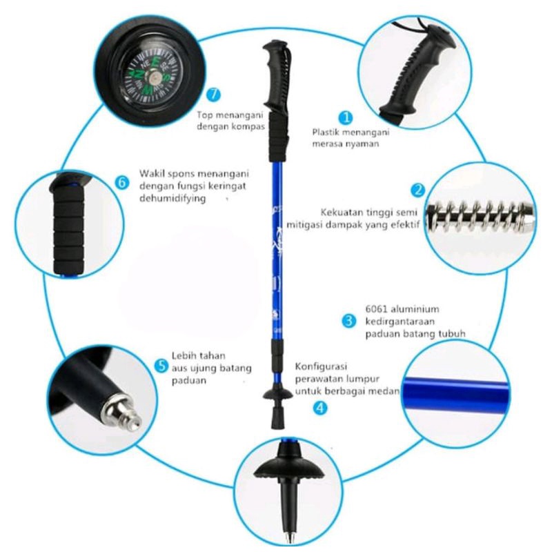 Tracking Pole 135cm / trekking pol / tongkat gunung / tongkat mendaki trackingpol