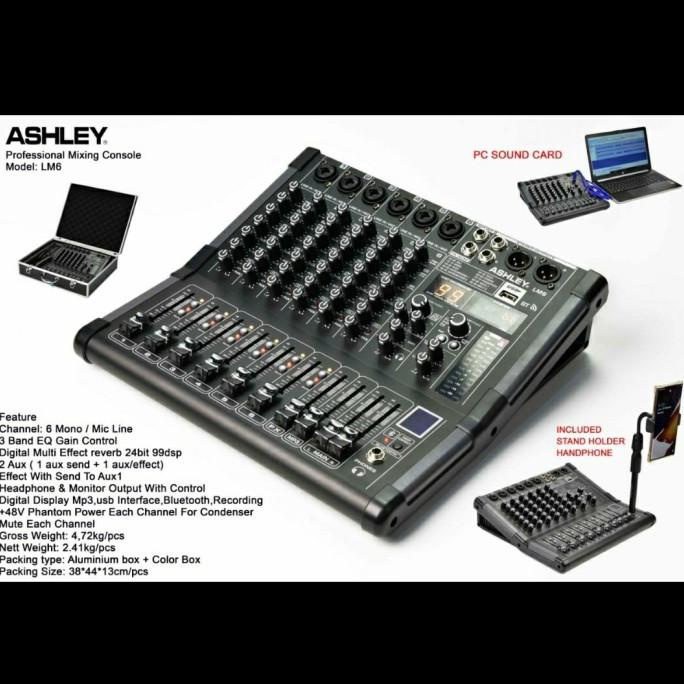 Mixer Audio ASHLEY LM6/LM 6 6CH USB-BLUETOOTH-SOUND CARD ORIGINAL