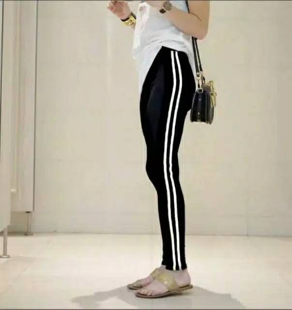 LEGGING 2 LIST PUTIH / LEGGING IMPORT MURAH / HARGA GROSIER