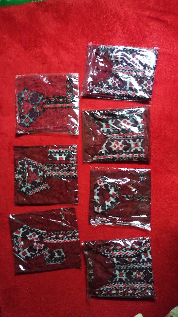 Batik Couple Keluarga Modern  Motif Mego Mendung Merah Maroon Busui Jumbo Termurah -batik Pekalongan