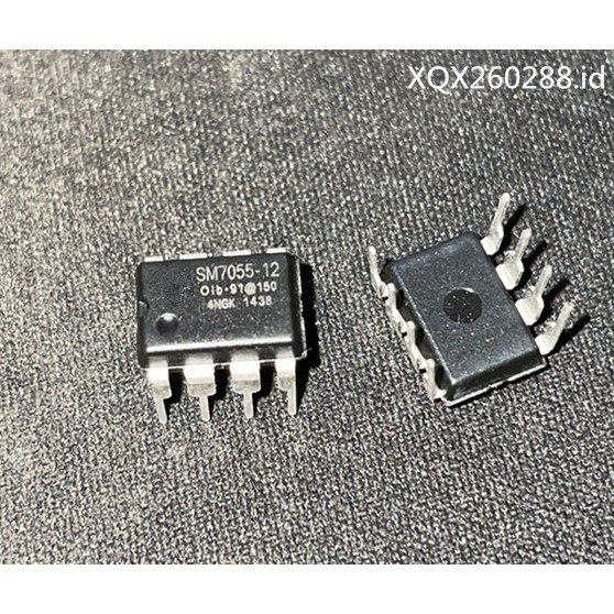 10pcs / Lot Sparepart Komponen Elektronik Chip Power Switch Sm7055-12 Sm7055 Dip-8 100%