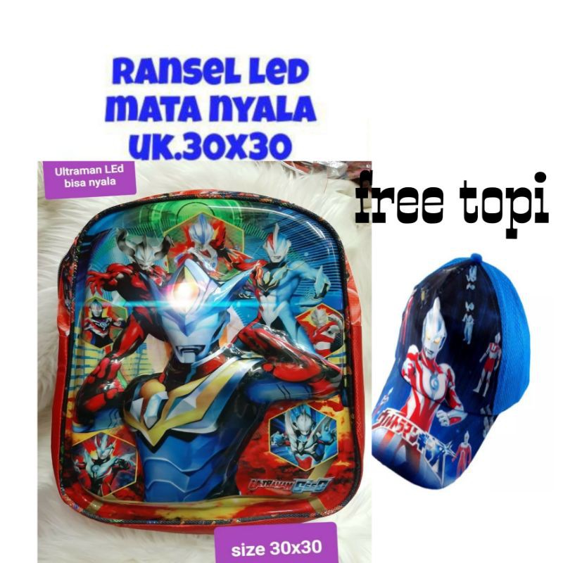 tas ultraman+topi tas anak ultraman tas anak tk dan sd rangsel sekolah ultraman