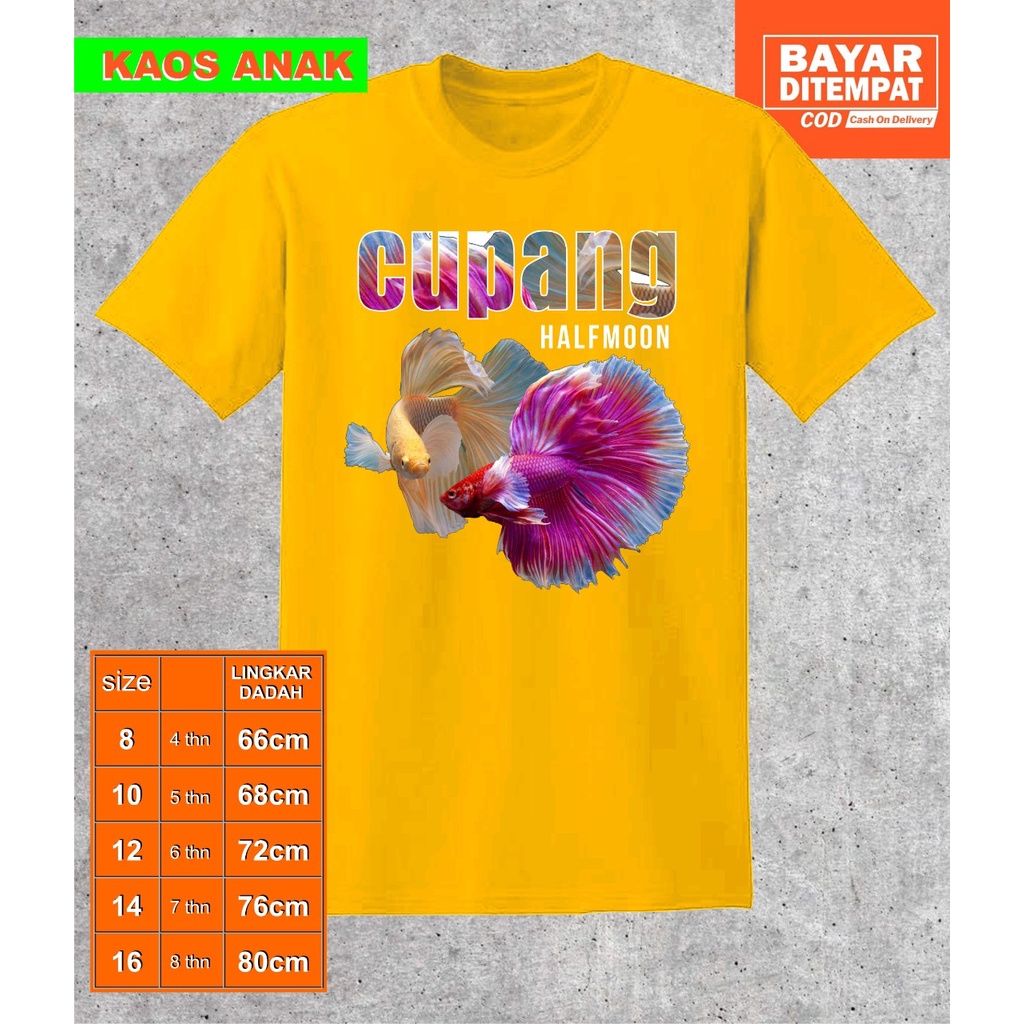 Baju kaos gambar ikan cupang 2- digital Printing ikan cupang 2- baju ikan cupang anak laki laki - ko