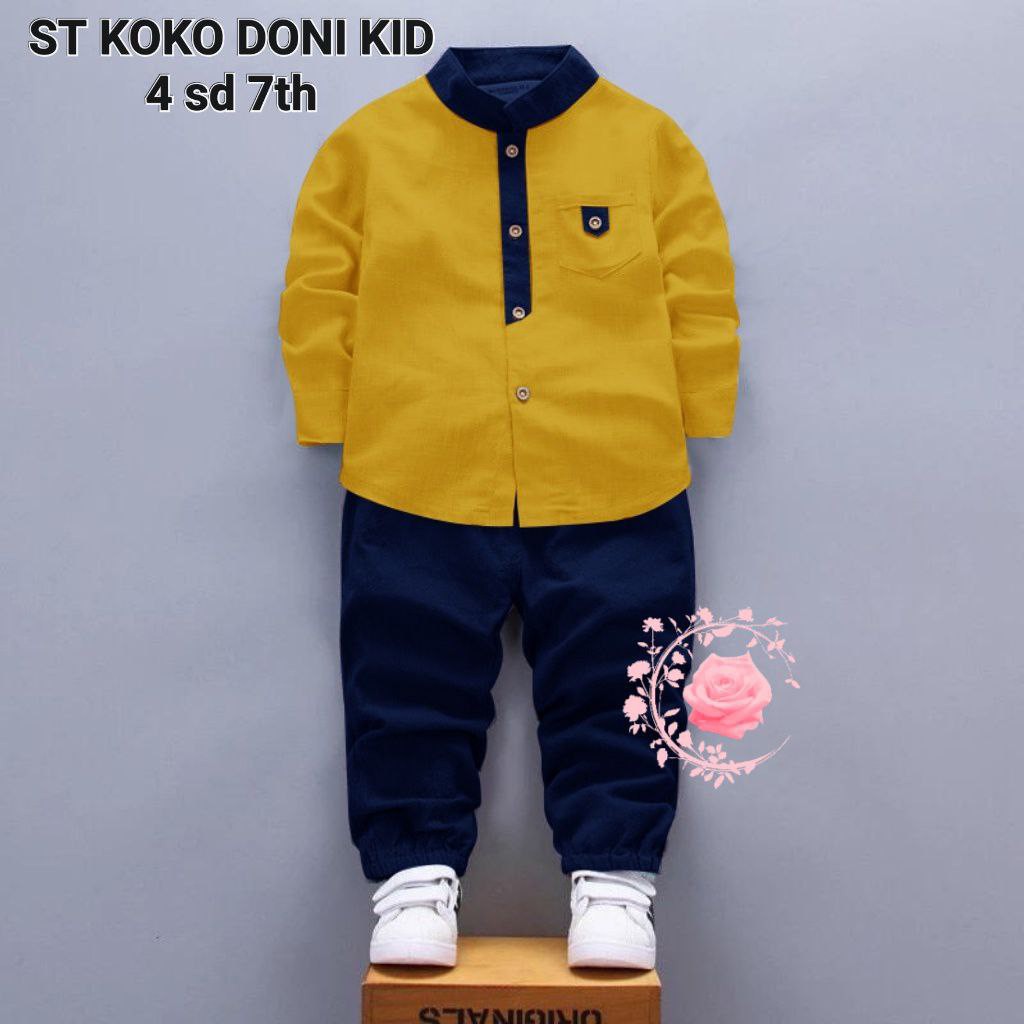 ST KOKO DONY / SETELAN KIDS ANAK 4-6TH / BAJU MUSLIM / LENGAN PANJANG