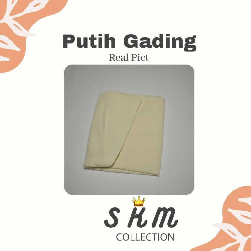 khimar instan LV ceruty beby doll premium hijab/ jilbab / kerudung LV ceruty dua layer premium-putih gading