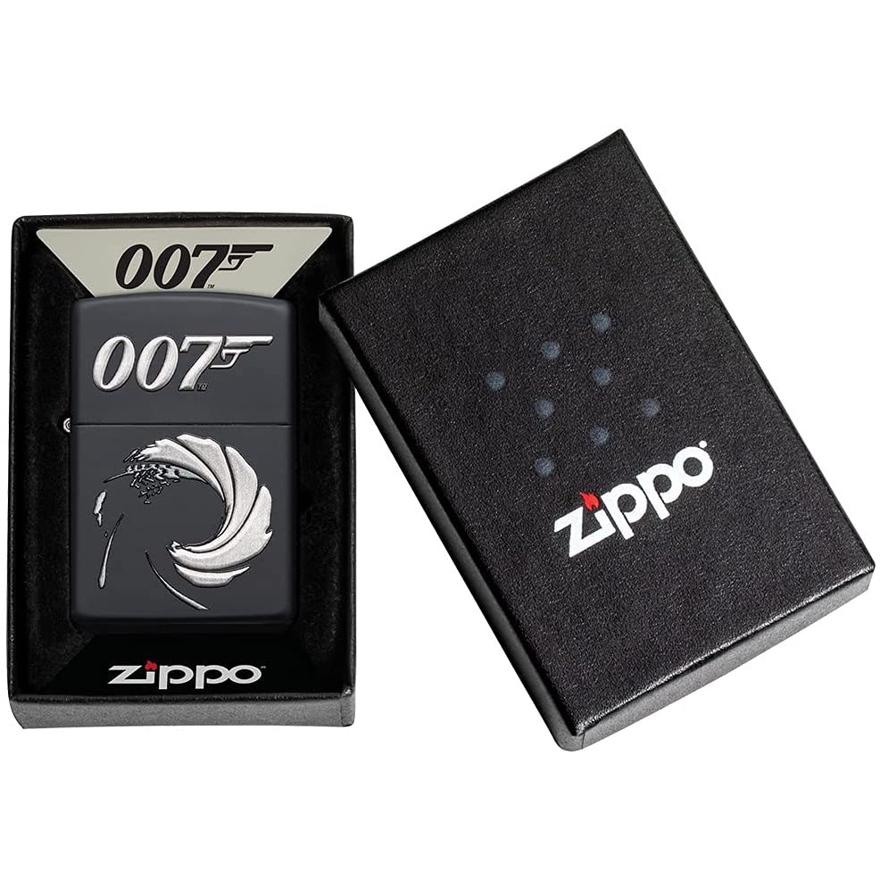 ⭐⭐⭐⭐⭐ Zippo Original Black Matte James Bond 007 49329 MADE IN USA