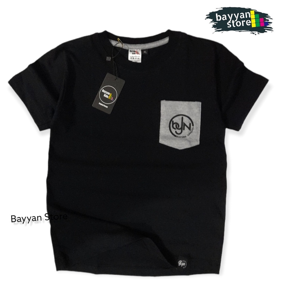 Bayyan Kaos Anak Laki Laki Bahan Cotton 30s Umur 1-12 Tahun