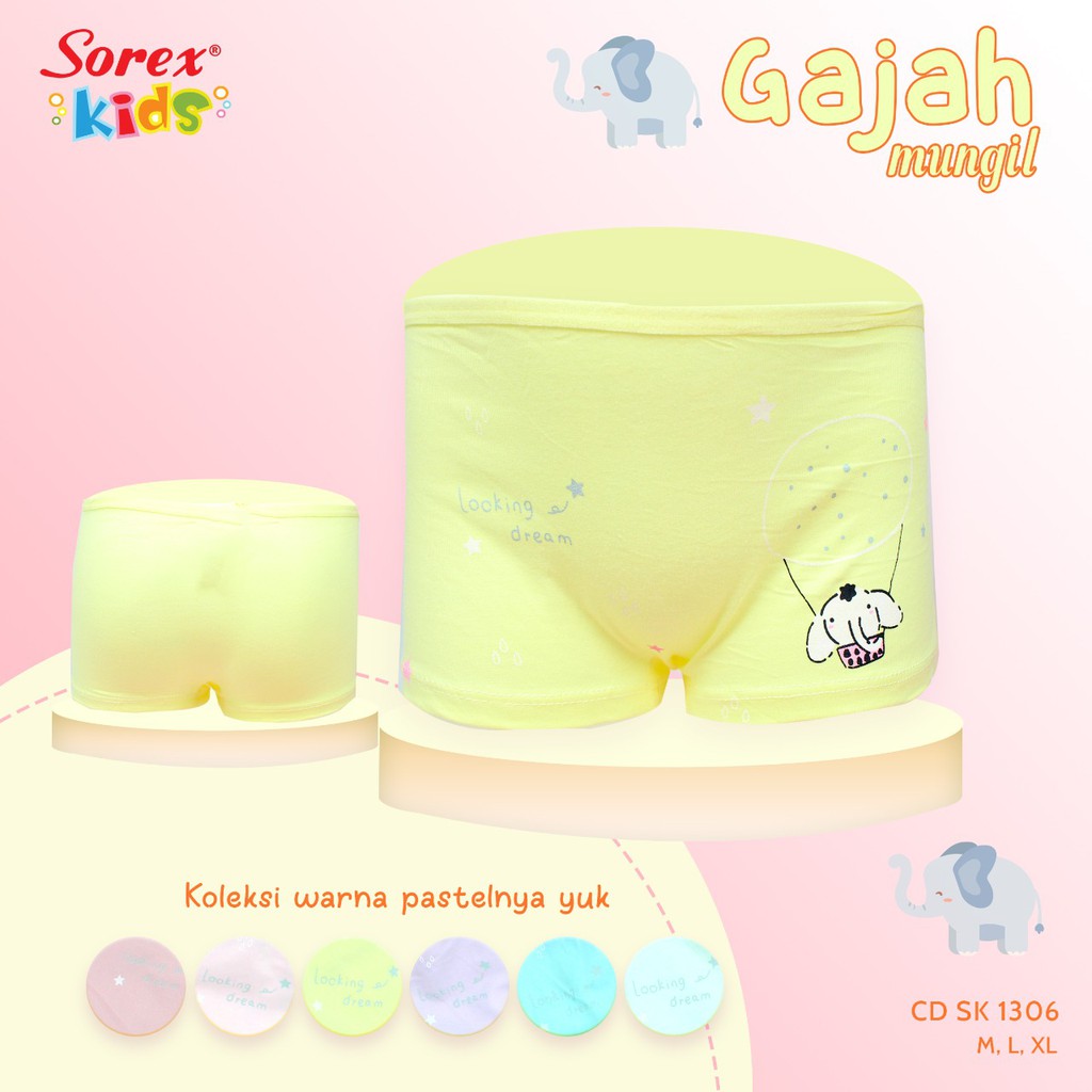 Celana Dalam Anak Sorex Cewe Cd Katun Anak Hotpant Anak CD Sorex Boxer