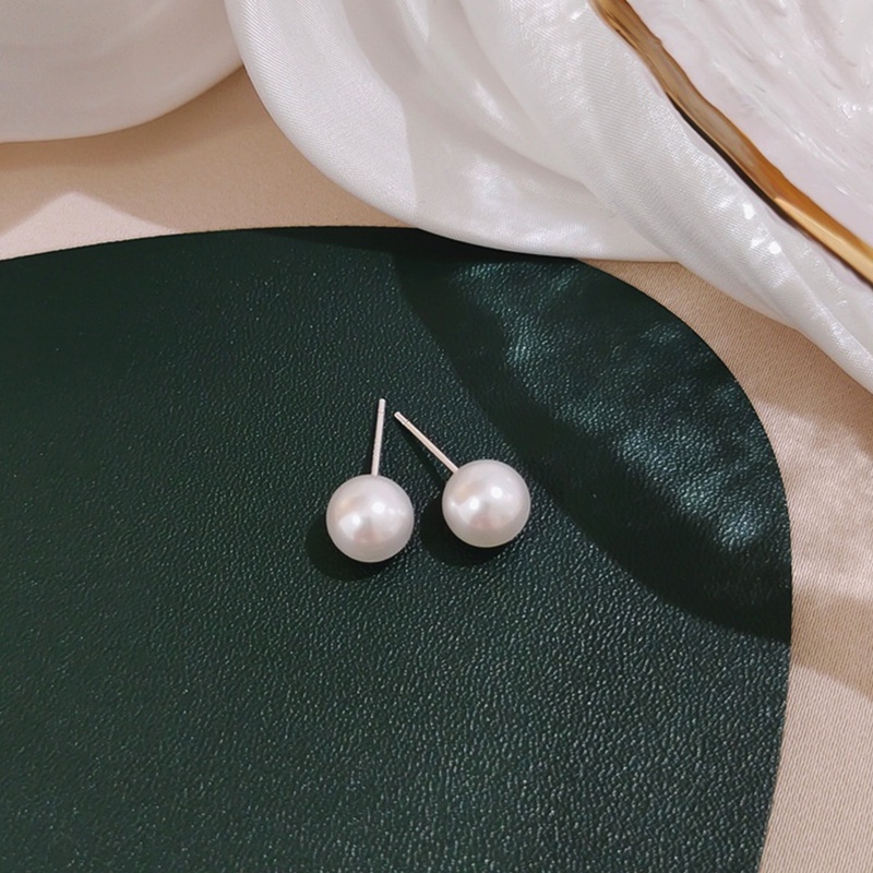 Anting Mode Korea 8mm Mutiara Perak Siswa Perempuan anting Plug Earrings Hadiah