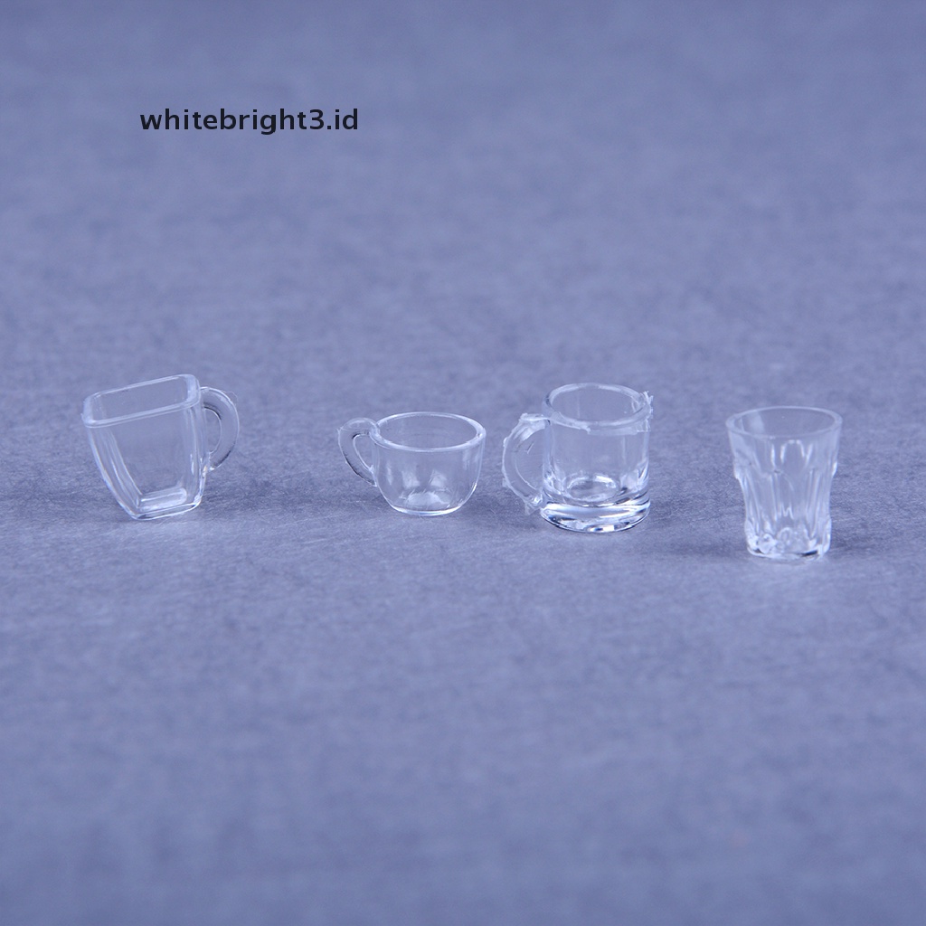 (whitebright3.id) 17pcs / Set Mainan Miniatur Es Krim + Gelas Transparan Untuk Dekorasi Rumah Boneka