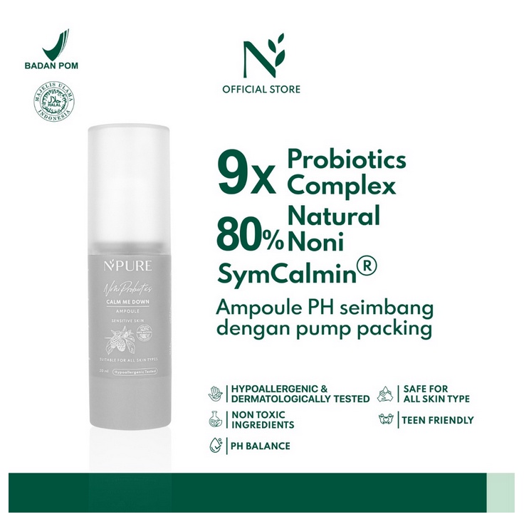 B22 N'PURE noni probiotics calm me down ampoule serum npure murah termurah original asli essence perawatan wajah face kecantikan perawatan facial mist face pelembab scrub peel masker toner pembersih kosmetik bpom