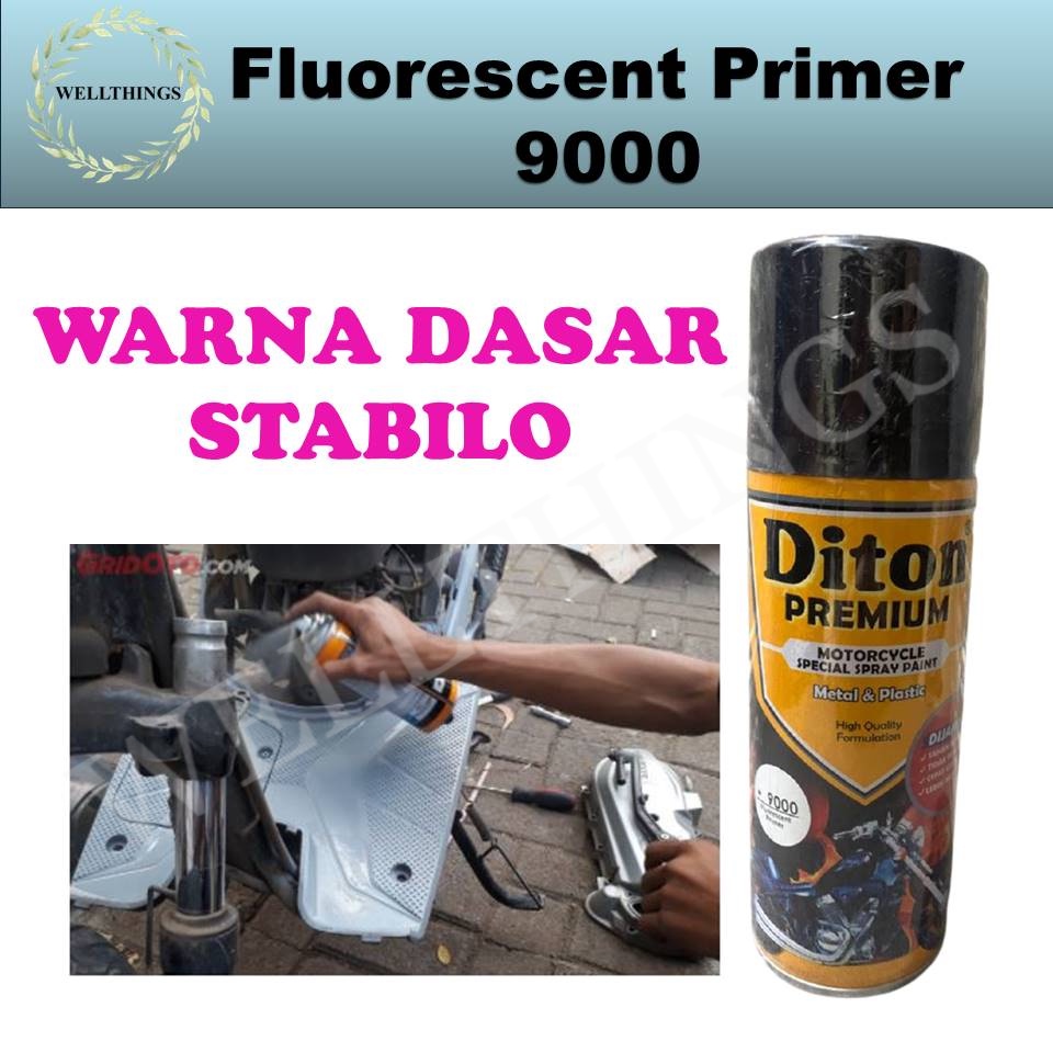 Cat Pilox Diton Premium FLUORESCENT PRIMER 9000 400cc warna EPOXY PUTIH stabilo surfacer epoksi