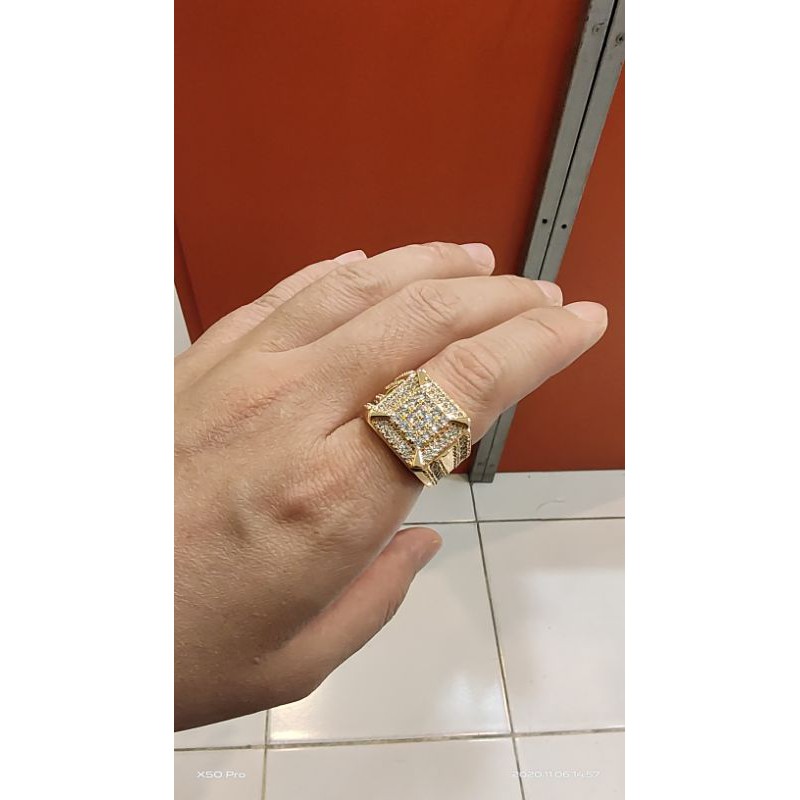 Cincin cowok zircon replika berlian 9981