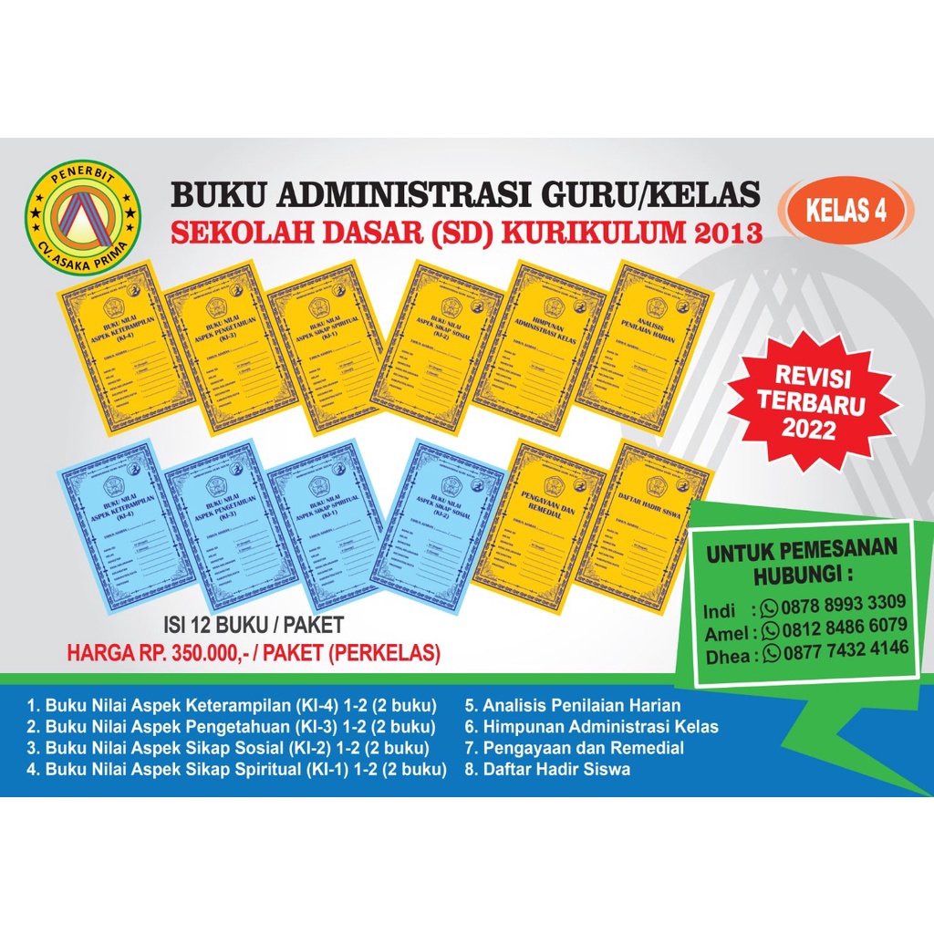 

Bestseller | Buku Administrasi Guru SD K13 | Kelas 4 | Revisi 2022