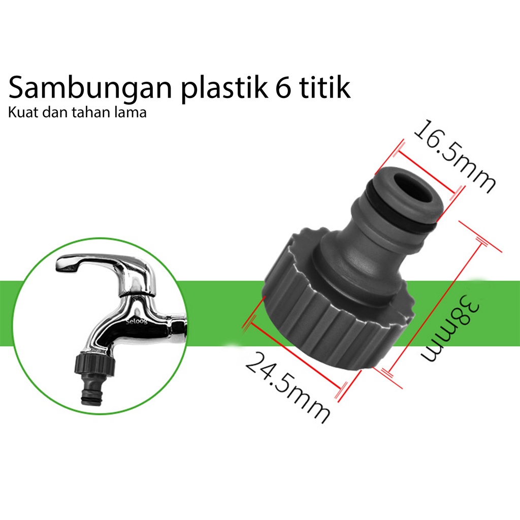 Drat Sambungan Kran Quick Release Sambungan Keran Air ke Selang Kuat &amp; Berkualitas