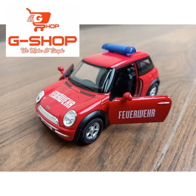 DIECAST MORRIS MINI COOPER POLICE-WELLY-ALLOY 1:36