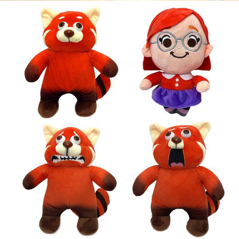 Turning Red Plush Toy Emoji Smiling Barking Surprised Panda Girl Plush Doll Kawaii Cute Anime Stuffed Gift Decoration