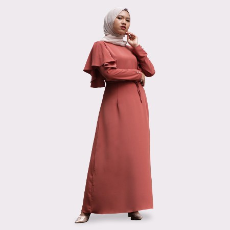 Nobby Hijab Pakaian Wanita Laila Dress Lengan Draperi