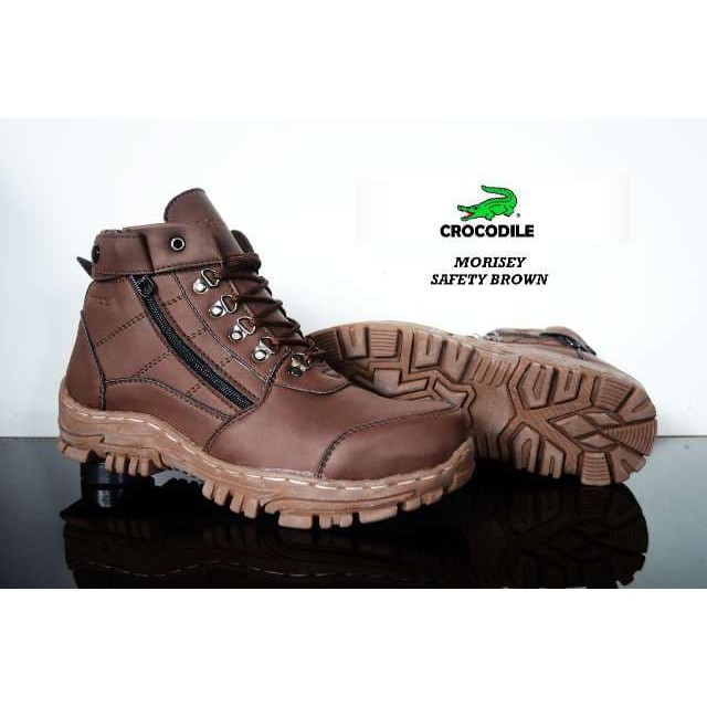 Sepatu Boots Pria Crocodile Morisey Safety / Ujung Besi TERMURAH