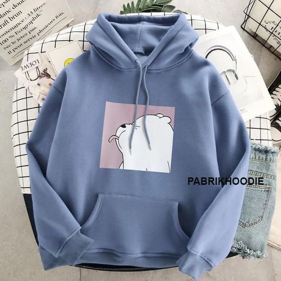 PABRIKHOODIE - JAKET HOODIE JUMPER CUSTOM ICE BEAR CUTE SIZE M - XXL (SABLON) {PRIA &amp; WANITA}