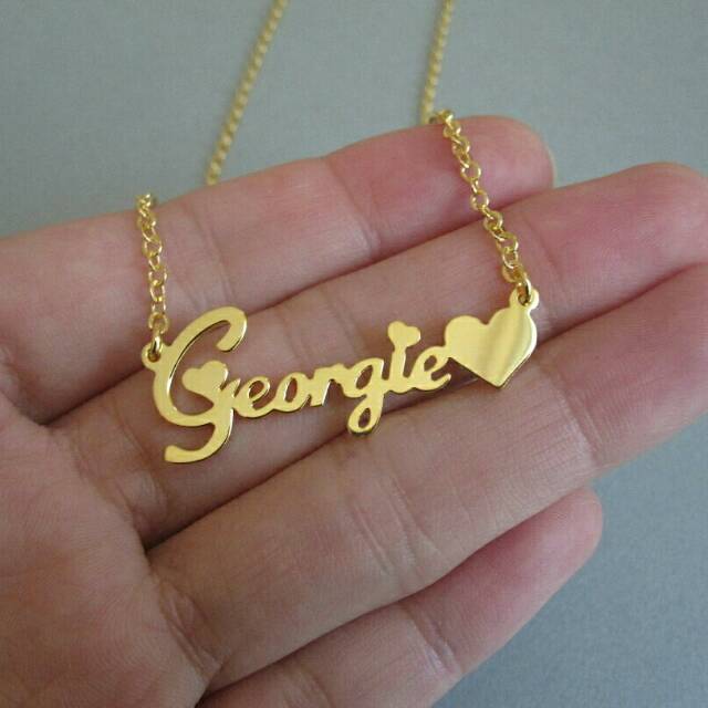 Kalung xuping / ukir nama lapis emas / kalung love / kalung wanita