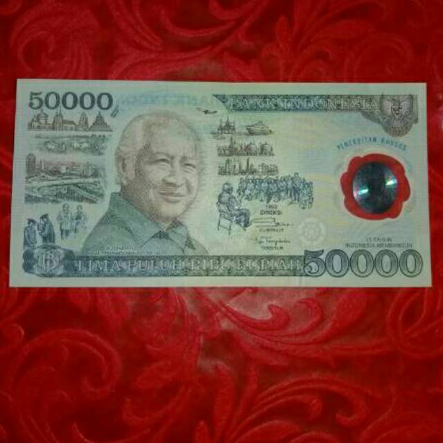 Uang Polymer Soeharto Nominal 50Rb Tahun 1993 Jadul Langka