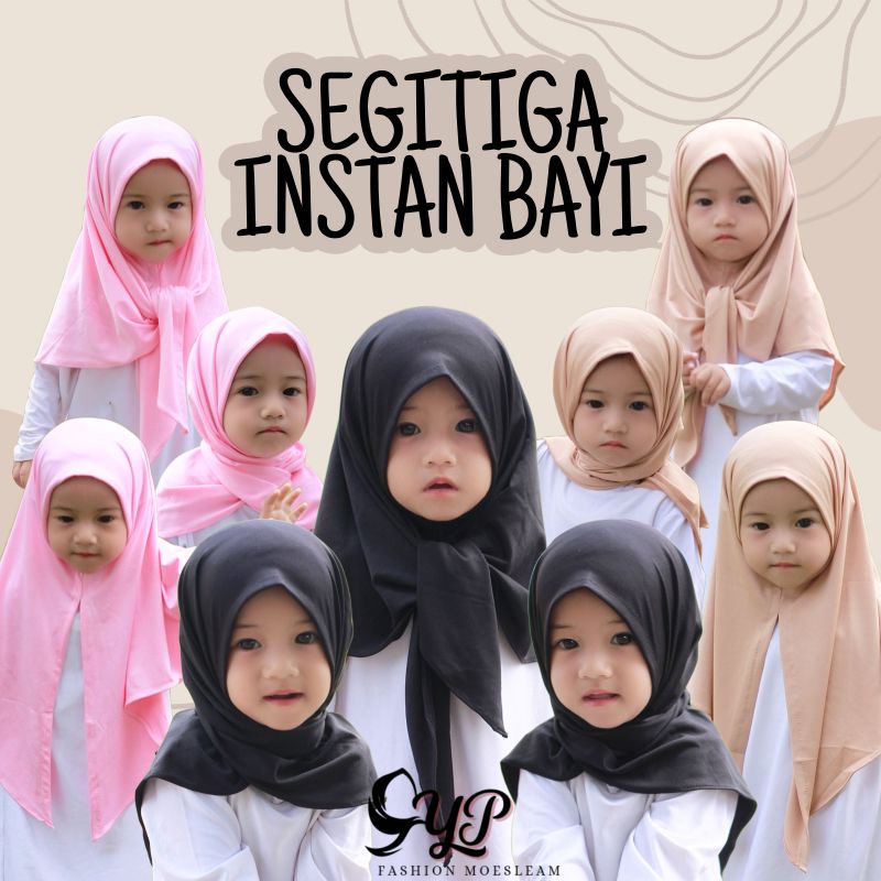 JILBAB ANAK BAYI SEGITIGA INSTAN USIA 0-3 TH / HIJAB ANAK BAYI