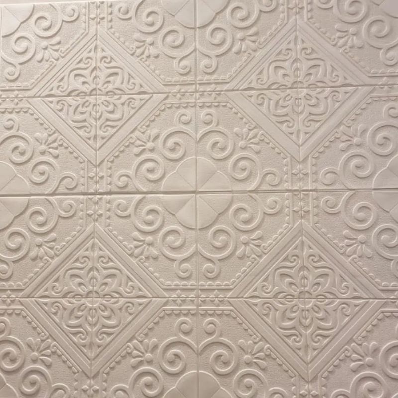 wallpaper sticker foam untuk dinding dan plafon motif batik wajik besar