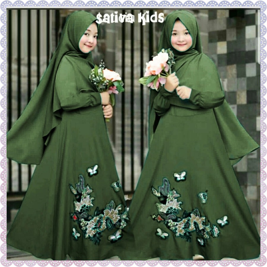 ALYA SYARI KIDS SET KHIMAR GAMIS ANAK USIA 9 - 14 TAHUN TERBARU / GAMIS ANAK PEREMPUAN /BAHAN CERUTY