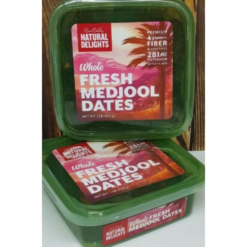 

Fresh Medjool Dates Natural Delights 454 gr | Kurma Medjool