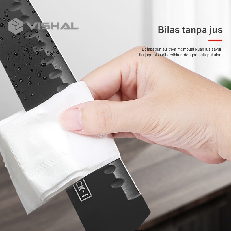 VISHAL Set Pisau Dapur isi 5pcs Hitam Pisau Set 5 pcs Black Black Kitchen Knife Set 5 Pieces VS-1811