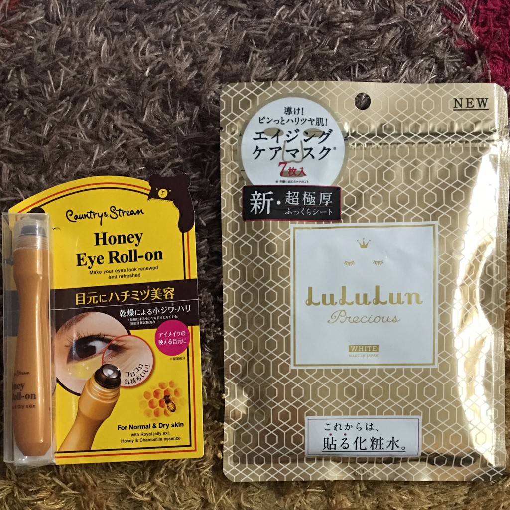 Pelunasan PO JAPAN (a/n Monica) Lululun Sheet Mask Precious White, Country Stream Honey Eye Roll On
