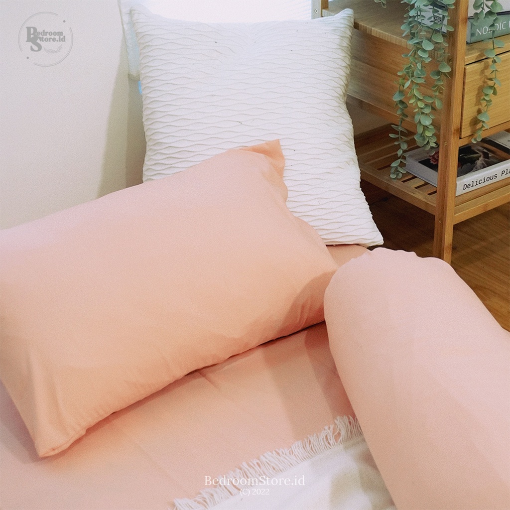 SPREI AESTHETIC POLOS PEACH ALA KOREA SUDAH TERMASUK SARBAN SARGUL