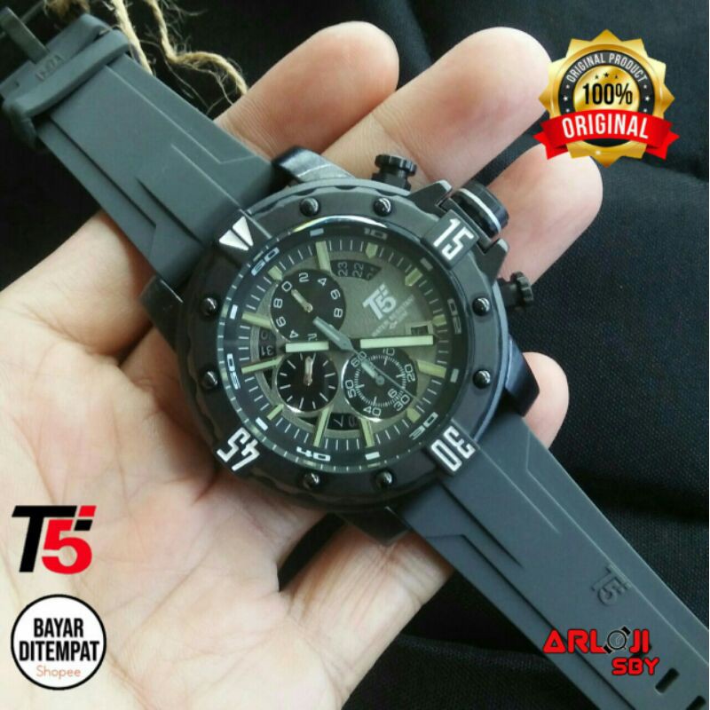 JAM TANGAN PRIA T5 H 3757 CHRONO SPORT ORIGINAL TAHAN AIR || T5 H3757