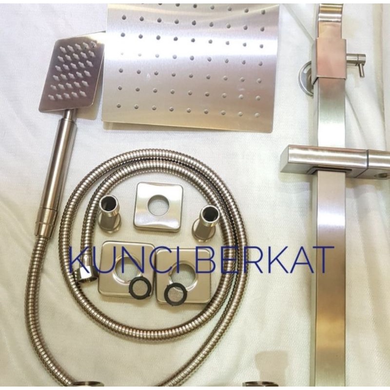 Shower coloum minimalis stainless doff/Shower set kotak sus doff/Shower tiang 3 in 1