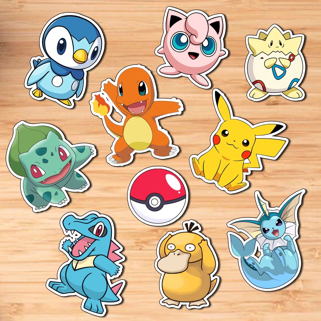 

10 pcs Stiker Vinil Pokemon Anti Air Stiker Untuk Case Handphone Laptop Tumblr Dan Lainnya