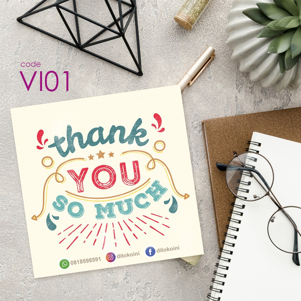 

Thank You Card Vintage Series 4,5 x 4,5 cm - 100 pcs