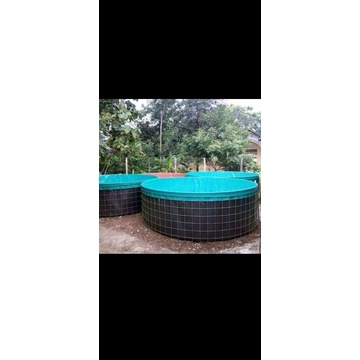 terpal kolam bundar ukuran D3XT1 bahan Orchid seme karet udah ada mata ayam buat pengikat