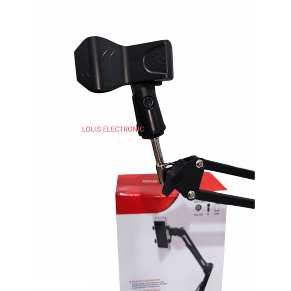 Stand HP dan Mic Meja Black Spider SH-37 Table Standing HP Microphone Mikrofon Desk Stand Mic