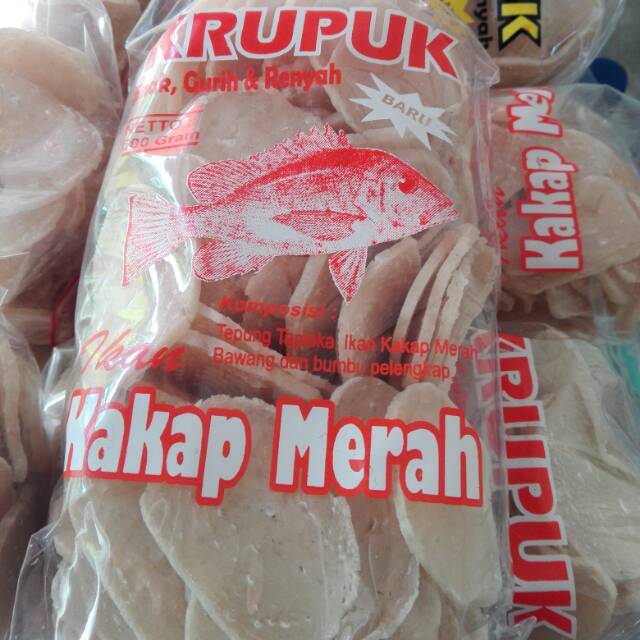 

BEST SELLER jual murah krupuk seafood kerupuk mentah ikan kakap merah 500 gram gurih renyah