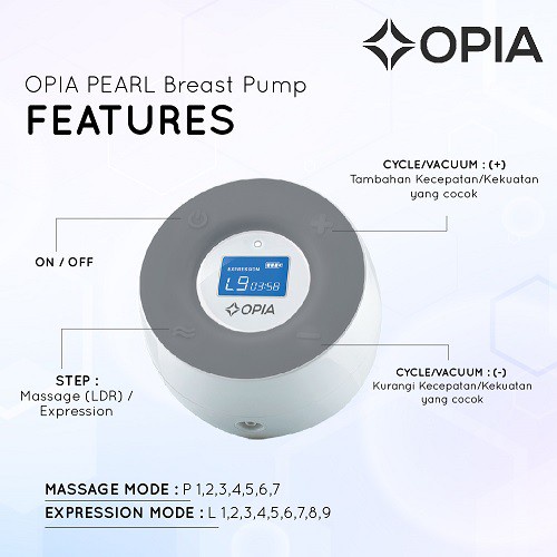 Opia Electric Breast Pump Pompa ASI Elektrik - Pearl