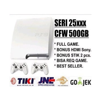 PS3 PS 3 SONY PLAYSTATION 3 SLIM 500GB CFW SERI 25XX PUTIH