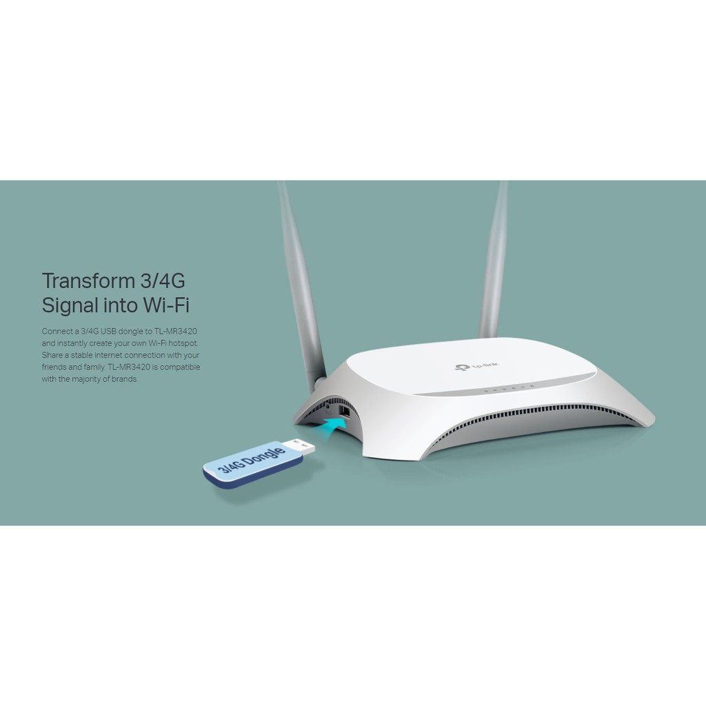 Tplink TL-MR3420 3G/4G Modem Router WiFi N 300Mbps comptible USB Modem