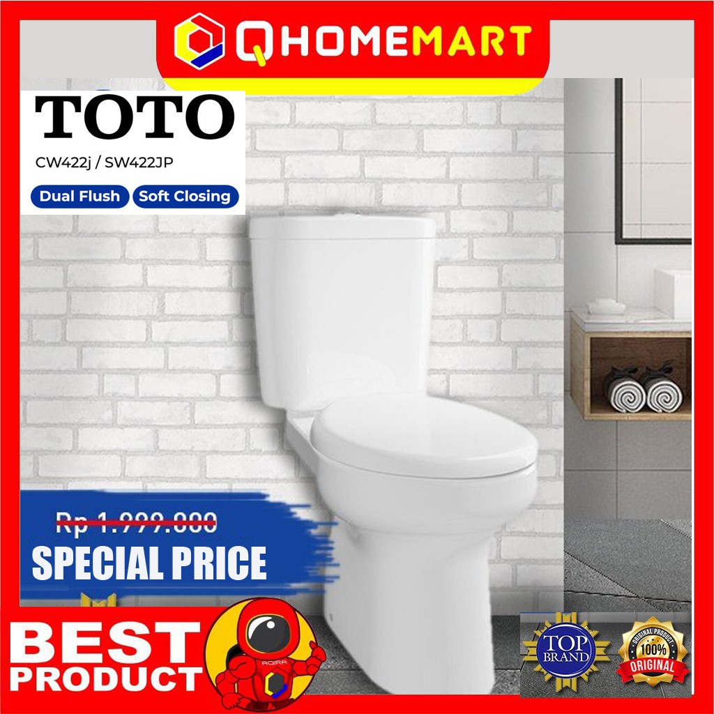 Kloset Duduk Closet Toilet Toto Cw422j/sw422jp White  Complete Set  (bisa Kirim Jogja & Jateng)